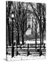 Winter Snow with Street Lamp in Central Park View-Philippe Hugonnard-Stretched Canvas