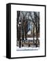 Winter Snow with Street Lamp in Central Park View-Philippe Hugonnard-Framed Stretched Canvas