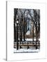 Winter Snow with Street Lamp in Central Park View-Philippe Hugonnard-Stretched Canvas