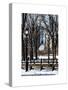 Winter Snow with Street Lamp in Central Park View-Philippe Hugonnard-Stretched Canvas