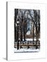 Winter Snow with Street Lamp in Central Park View-Philippe Hugonnard-Stretched Canvas