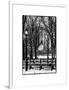 Winter Snow with Street Lamp in Central Park View-Philippe Hugonnard-Framed Art Print