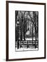 Winter Snow with Street Lamp in Central Park View-Philippe Hugonnard-Framed Art Print