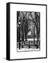 Winter Snow with Street Lamp in Central Park View-Philippe Hugonnard-Framed Stretched Canvas