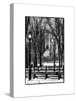 Winter Snow with Street Lamp in Central Park View-Philippe Hugonnard-Stretched Canvas