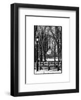 Winter Snow with Street Lamp in Central Park View-Philippe Hugonnard-Framed Art Print