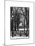 Winter Snow with Street Lamp in Central Park View-Philippe Hugonnard-Mounted Art Print