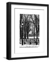 Winter Snow with Street Lamp in Central Park View-Philippe Hugonnard-Framed Art Print