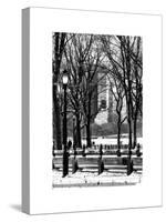 Winter Snow with Street Lamp in Central Park View-Philippe Hugonnard-Stretched Canvas