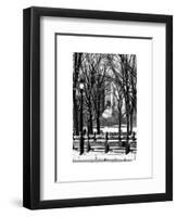 Winter Snow with Street Lamp in Central Park View-Philippe Hugonnard-Framed Art Print