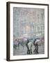 Winter Snowstorm, Place Grenette, Grenoble, Isere, French Alps, France-Walter Bibikow-Framed Photographic Print