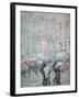 Winter Snowstorm, Place Grenette, Grenoble, Isere, French Alps, France-Walter Bibikow-Framed Photographic Print