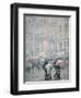 Winter Snowstorm, Place Grenette, Grenoble, Isere, French Alps, France-Walter Bibikow-Framed Photographic Print