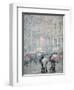 Winter Snowstorm, Place Grenette, Grenoble, Isere, French Alps, France-Walter Bibikow-Framed Photographic Print