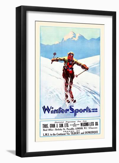 Winter Sports 1928 1929-null-Framed Art Print