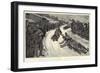 Winter Sports at Davos Platz, Bob-Sleighs Turning a Sharp Corner on the Toboggan Slide-Henri Lanos-Framed Giclee Print