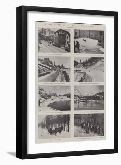 Winter Sports at St Moritz, Upper Engadine-null-Framed Giclee Print