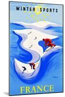 Winter Sports-France-Bernard Villemot-Mounted Art Print