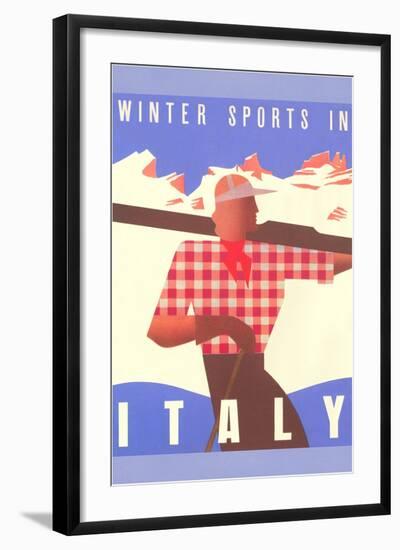 Winter Sports in Italy, Graphics-null-Framed Art Print