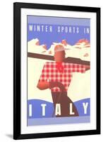 Winter Sports in Italy, Graphics-null-Framed Art Print