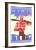 Winter Sports in Italy, Graphics-null-Framed Art Print