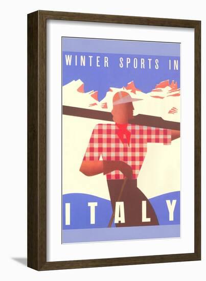 Winter Sports in Italy, Graphics-null-Framed Art Print