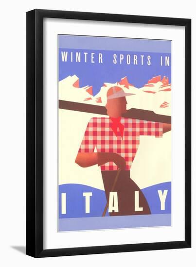 Winter Sports in Italy, Graphics-null-Framed Art Print