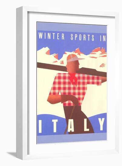 Winter Sports in Italy, Graphics-null-Framed Art Print