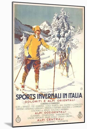 Winter Sports in Italy-null-Mounted Art Print