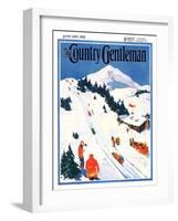 "Winter Sports Scene," Country Gentleman Cover, January 1, 1932-Dudley Gloyne Summers-Framed Giclee Print