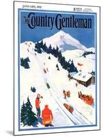 "Winter Sports Scene," Country Gentleman Cover, January 1, 1932-Dudley Gloyne Summers-Mounted Giclee Print