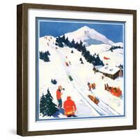 "Winter Sports Scene,"January 1, 1932-Dudley Gloyne Summers-Framed Giclee Print