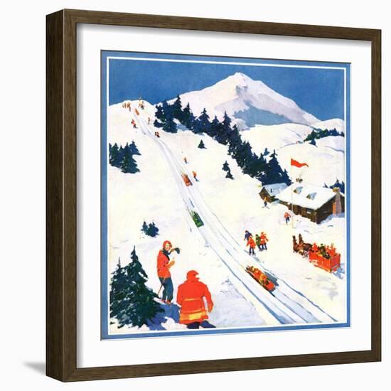 "Winter Sports Scene,"January 1, 1932-Dudley Gloyne Summers-Framed Giclee Print