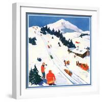 "Winter Sports Scene,"January 1, 1932-Dudley Gloyne Summers-Framed Giclee Print