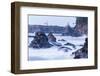 Winter storm watching, Cape Arago Lighthouse from Shore Acres State Park, Oregon Coast, USA-Stuart Westmorland-Framed Photographic Print