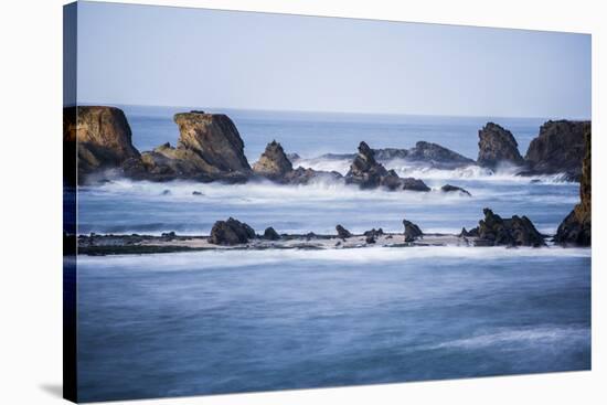 Winter storm watching, Shore Acres State Park, Southern Oregon Coast, USA-Stuart Westmorland-Stretched Canvas