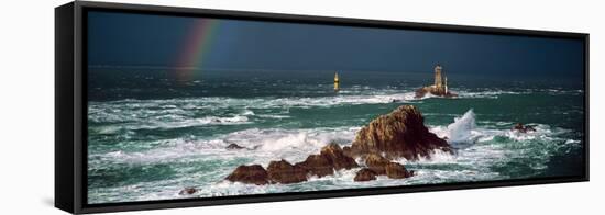 Winter Storm Weather at La Vieille Lighthouse, Finistere, Brittany, France-null-Framed Stretched Canvas