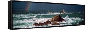 Winter Storm Weather at La Vieille Lighthouse, Finistere, Brittany, France-null-Framed Stretched Canvas