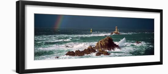 Winter Storm Weather at La Vieille Lighthouse, Finistere, Brittany, France-null-Framed Photographic Print