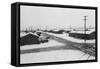 Winter Storm-Ansel Adams-Framed Stretched Canvas