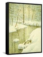 Winter Stream, Sunset Glow-Walter Launt Palmer-Framed Stretched Canvas