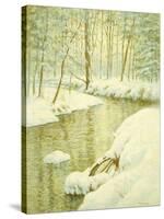 Winter Stream, Sunset Glow-Walter Launt Palmer-Stretched Canvas