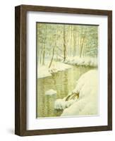 Winter Stream, Sunset Glow-Walter Launt Palmer-Framed Giclee Print