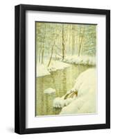 Winter Stream, Sunset Glow-Walter Launt Palmer-Framed Giclee Print