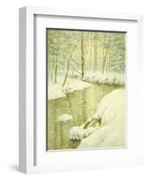 Winter Stream, Sunset Glow-Walter Launt Palmer-Framed Giclee Print