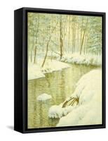 Winter Stream, Sunset Glow-Walter Launt Palmer-Framed Stretched Canvas