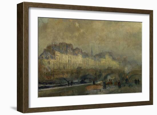 Winter Sun at Paris-Albert Lebourg-Framed Art Print