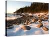 Winter Sunrise in Monument Cove, Acadia National Park, Maine, USA-Jerry & Marcy Monkman-Stretched Canvas