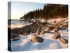 Winter Sunrise in Monument Cove, Acadia National Park, Maine, USA-Jerry & Marcy Monkman-Stretched Canvas