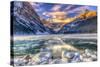 Winter Sunrise over Scenic Lake Louse in Banff National Park, Alberta Canada-BGSmith-Stretched Canvas